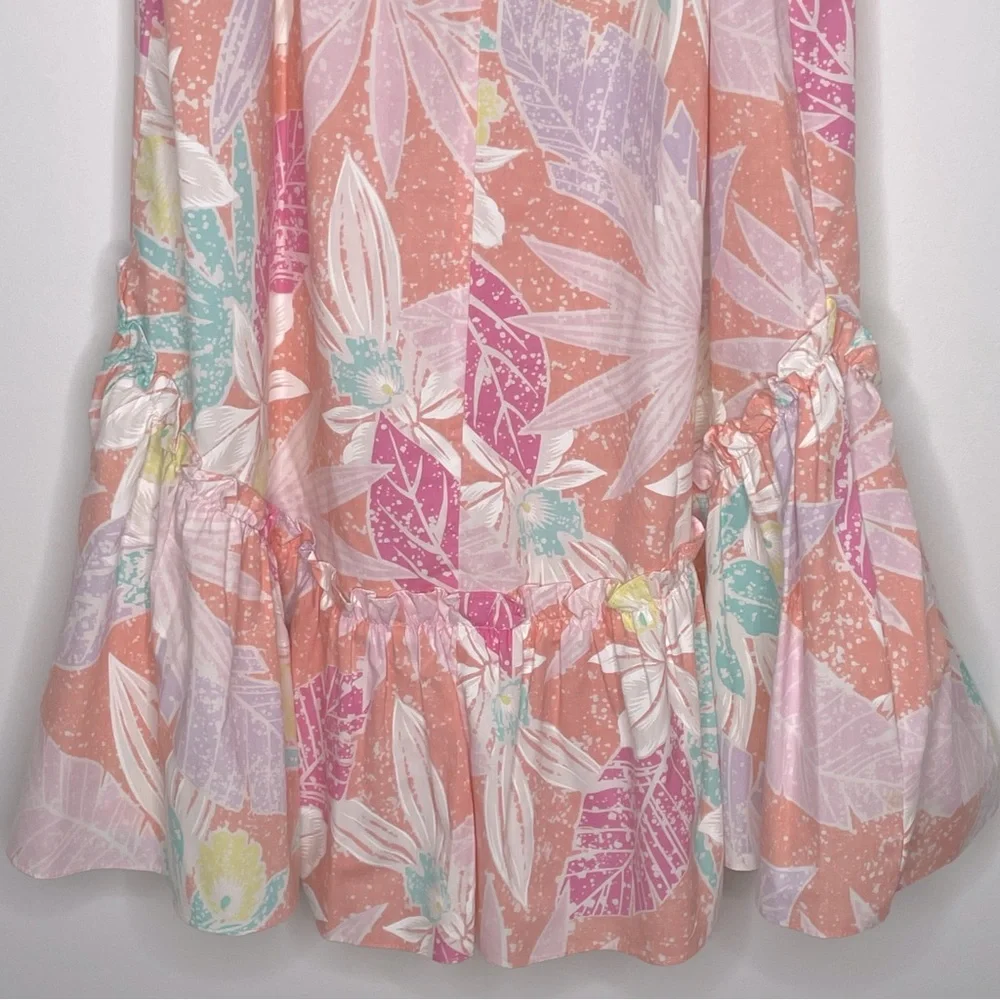 Kole Kole Vintage Made in USA Hawaiian off the shoulder Mumu floral Dress Medium - Picture 10 of 16